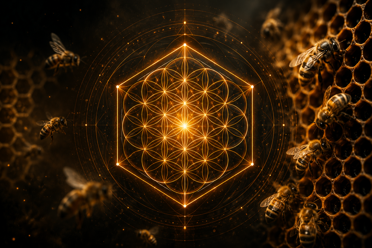 Sacred geometry hexagonal pattern